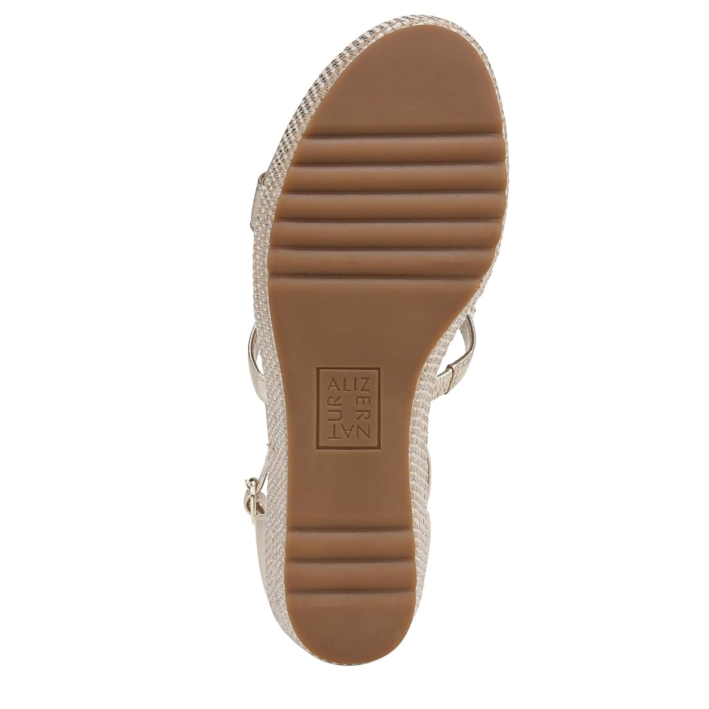 Naturalizer Womens Serena Strappy Wedge Sandal Champagne Metallic 8 M