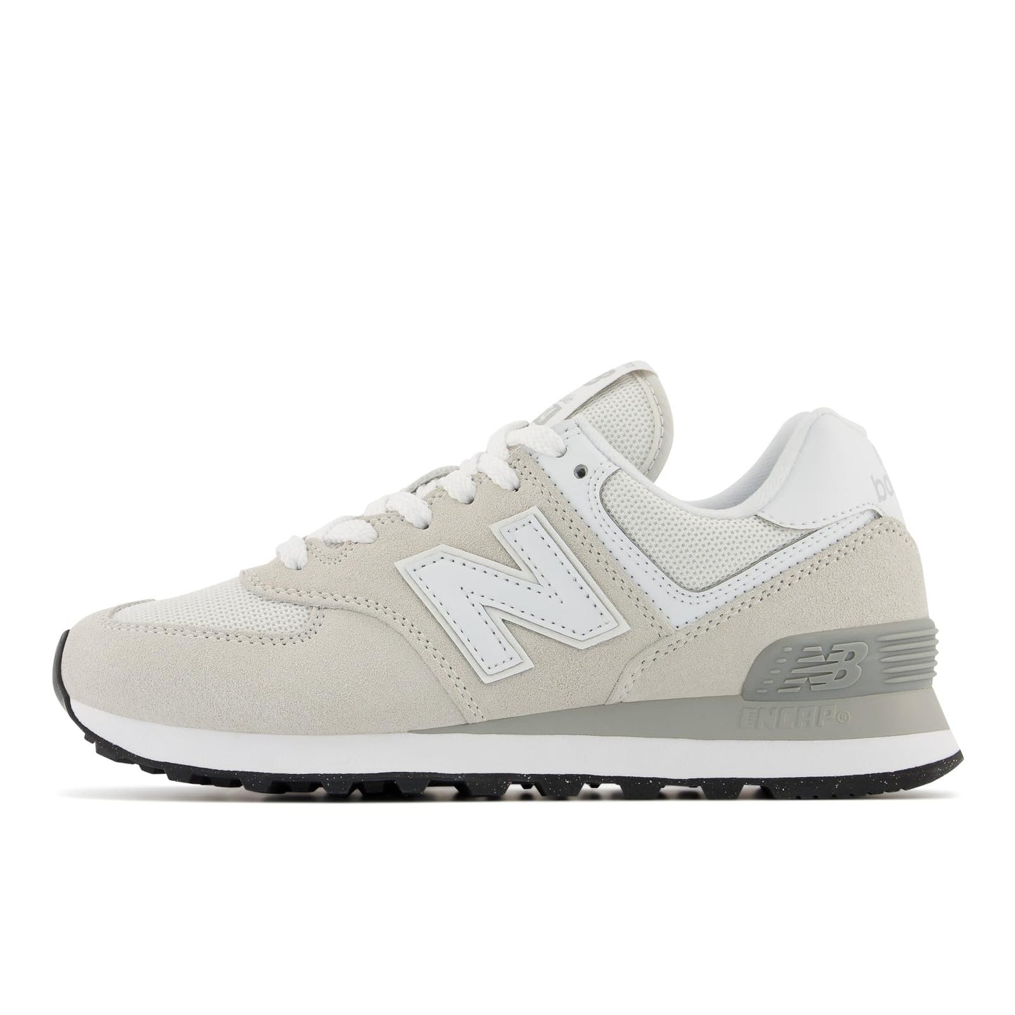 New Balance Womens 574 Core Sneaker, Nimbus Cloud with White, 7 Wide US