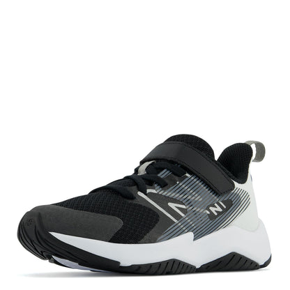New Balance Kid's Rave Run V2 Hook and Loop Running Shoe, Black/White, 8 Wide Toddler