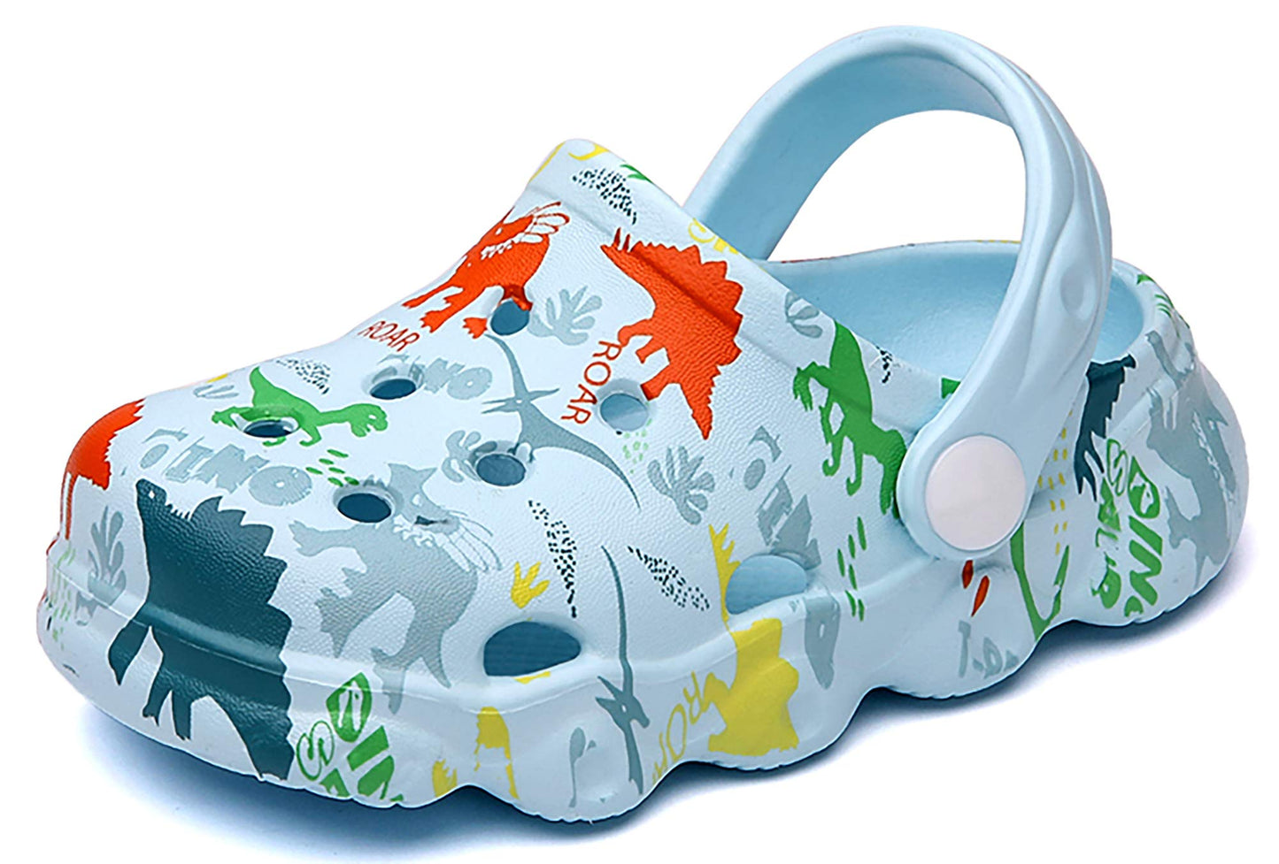 INMINPIN Kids Cute Clogs Cartoon Garden Shoes Boys Girls Slides Slippers Indoor Outdoor Children Water Shower Beach Pool Sandals,Sky Blue,12-12.5 Little Kids,Kids