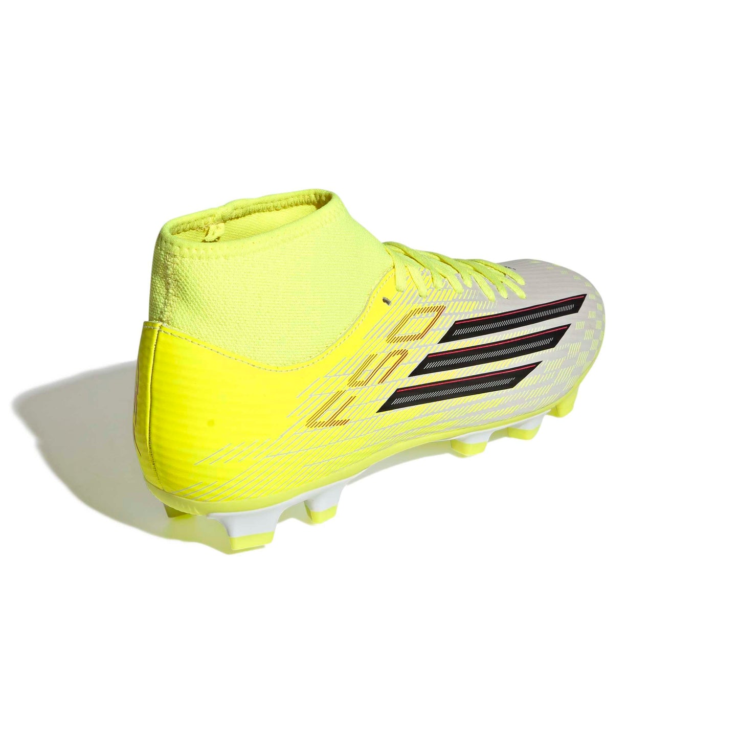 adidas Unisex F50 Club Mid Firm Multi Ground Sneaker, Team Solar Yellow/Black/Lucid Red, 9 US Men
