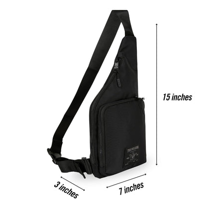 True Religion Crossbody Bag Men - Anti Theft Shoulder Sling, Zipper Phone