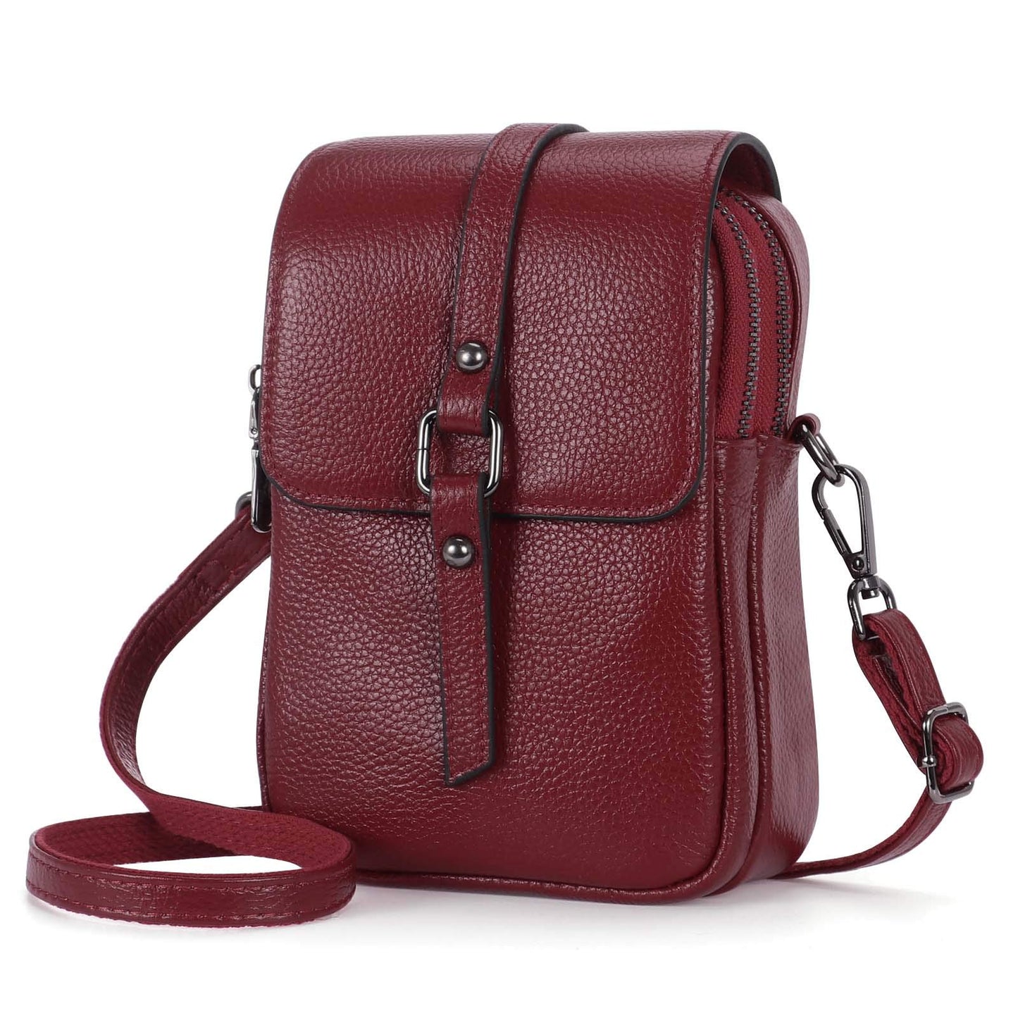 XEYOU Women's Small Cellphone Purse Wallet Lightweight Genuine Leather Crossbody Shoulder Pouch Bag