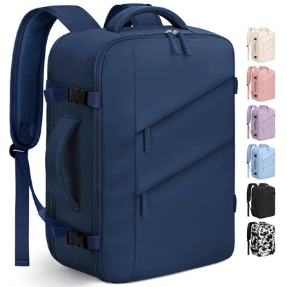 Capolo Travel Backpack for Women Laptop Backpack Flight Approved Carry On Backpack Weekender Bag College Bookbag for Business, Work, Traveling Fits 15.6 '' Laptop,Navy Blue