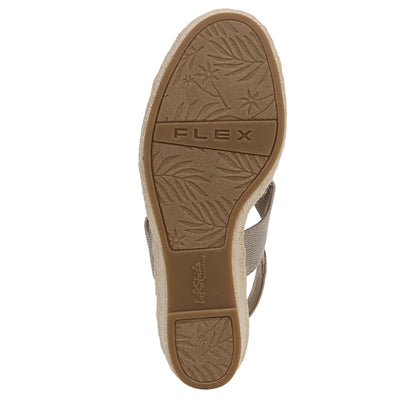 LifeStride Womens Tallulah Espadrille Wedge Sandal Taupe 7.5 M
