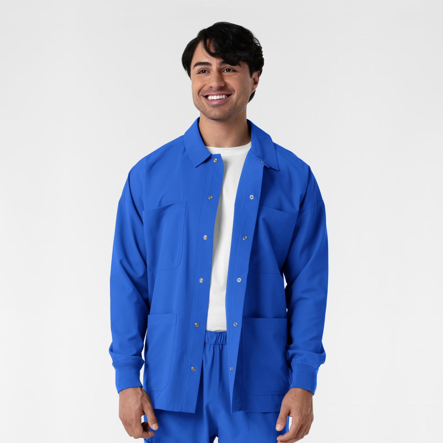 WINK Nurtur Men’s Scrub Shirt Jacket, Royal, 4XL