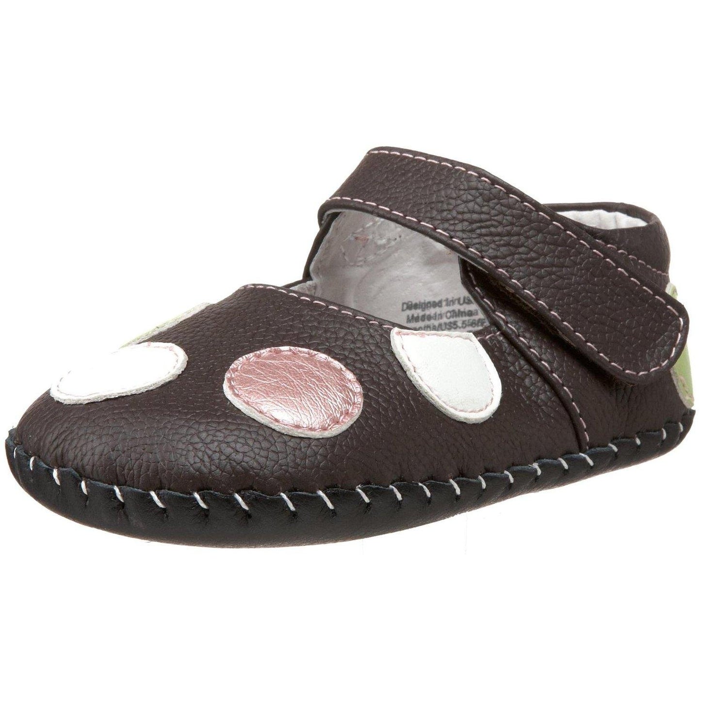 pediped Originals Giselle Mary Jane Crib Shoe (Infant),Chocolate Brown,Small (6-12 Months)