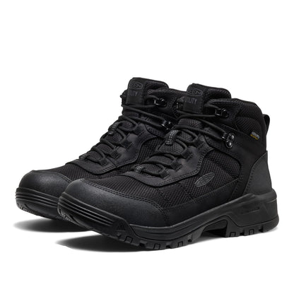 KEEN Utility Mens Skokie Waterproof Work Boots (Soft Toe), Black/Black 13 Medium