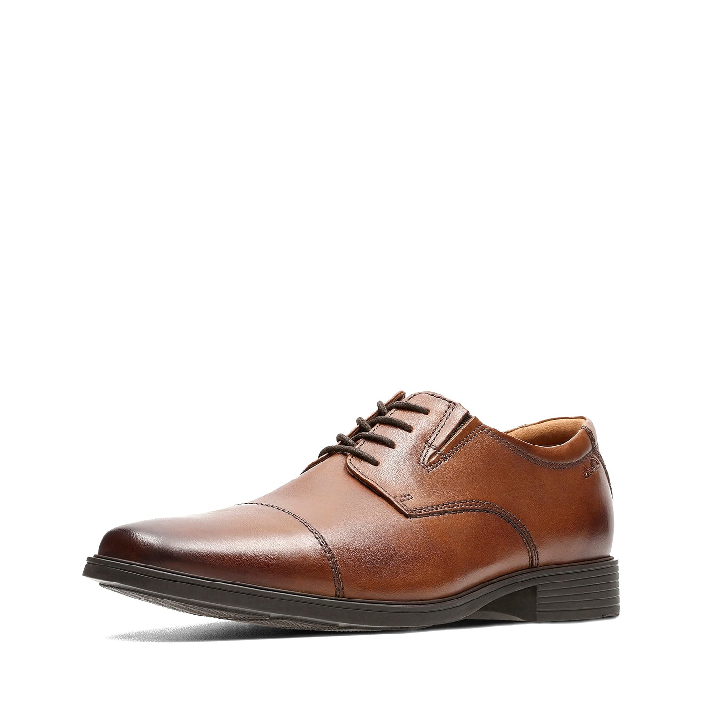 Clarks Men's Tilden Cap Oxford Shoe Dark Tan Leather 11 M