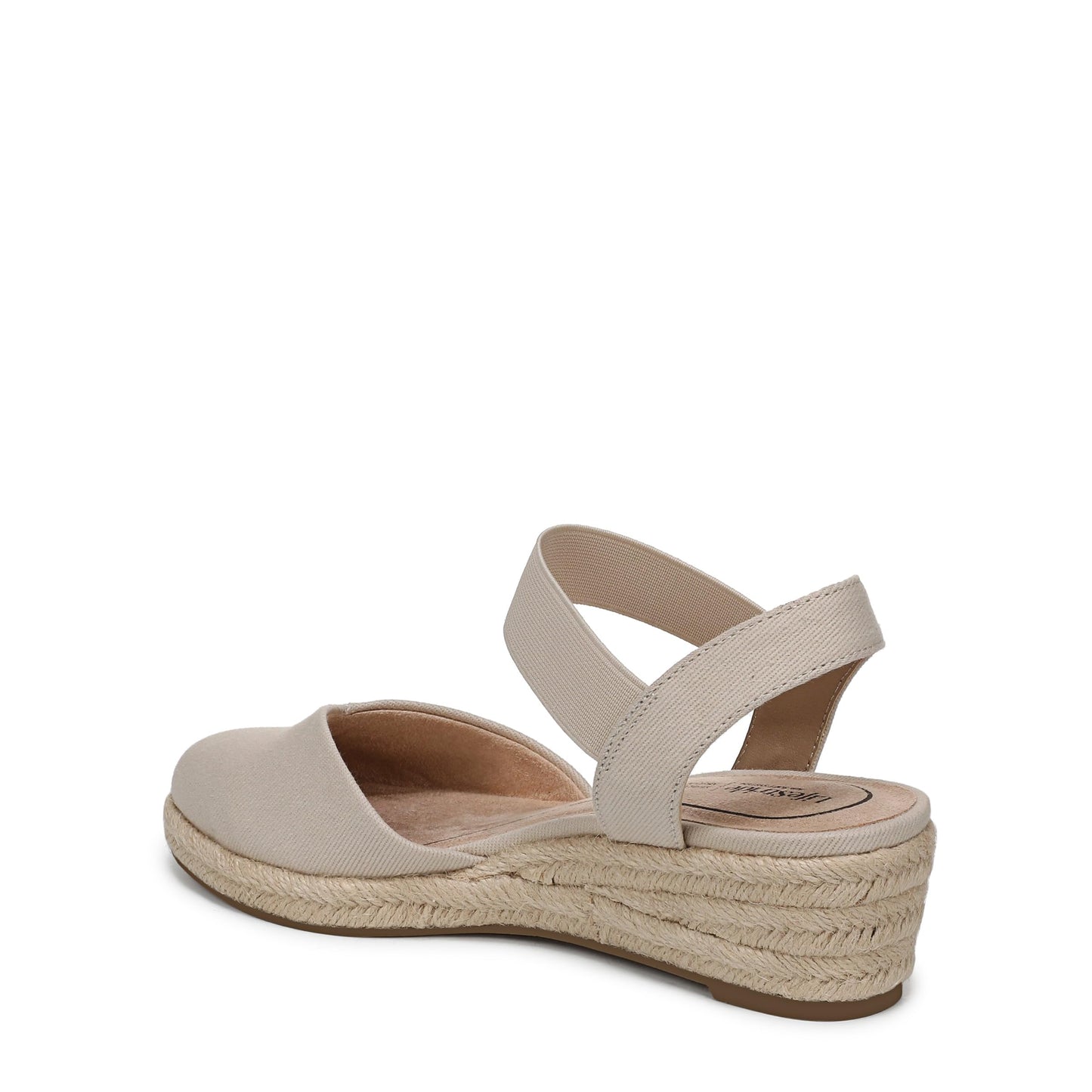 LifeStride Womens Kimmie Wedge Espadrilles Almond Milk 9.5 W