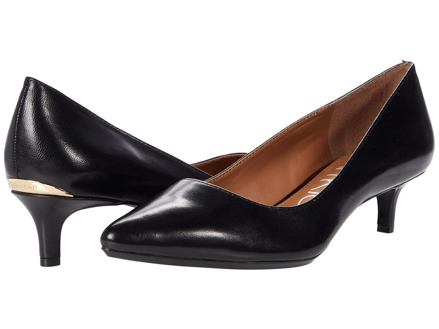 Calvin Klein Gabrianna Pump - Heels for Women - Wrapped Kitten Heel - Lightly Padded - Secured Insole Black 9 M