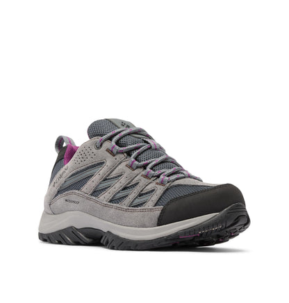 Columbia Womens Crestwood Waterproof, Graphite/Wild Iris, 8.5