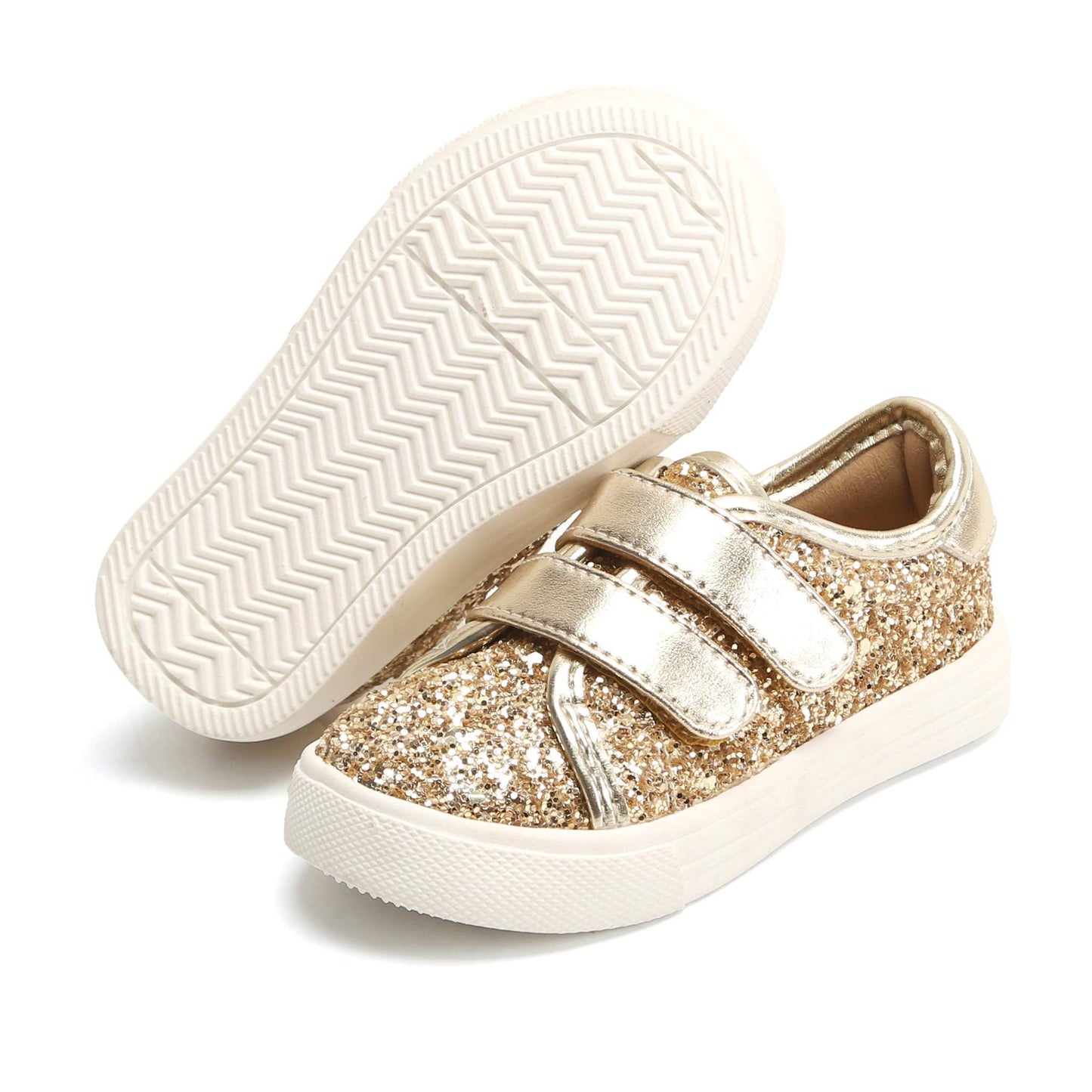Felix & Flora Bear Mall Toddler/Little Kid Girls Running Shoes Sports Sneakers Princess Casual Glitter Shoes£¨7 M US Toddler, Giltter Gold£©