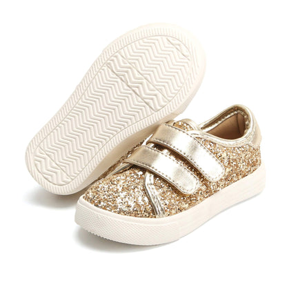 Felix & Flora Bear Mall Toddler/Little Kid Girls Running Shoes Sports Sneakers Princess Casual Glitter Shoes£¨7 M US Toddler, Giltter Gold£©