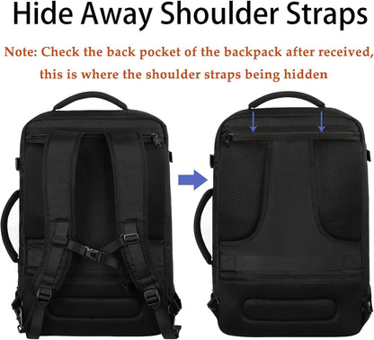 MATEIN Carry on Backpack for Airplanes, Expandable Travel Backpack Airline Approved with Hidden Shoulder Strap for Men Women, Lightweight Casual Daypack Bags for Travelling, Camping, Business