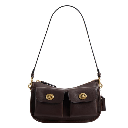 COACH The Originals Natural Grain Leather Twin Turnlock Waverly Bag