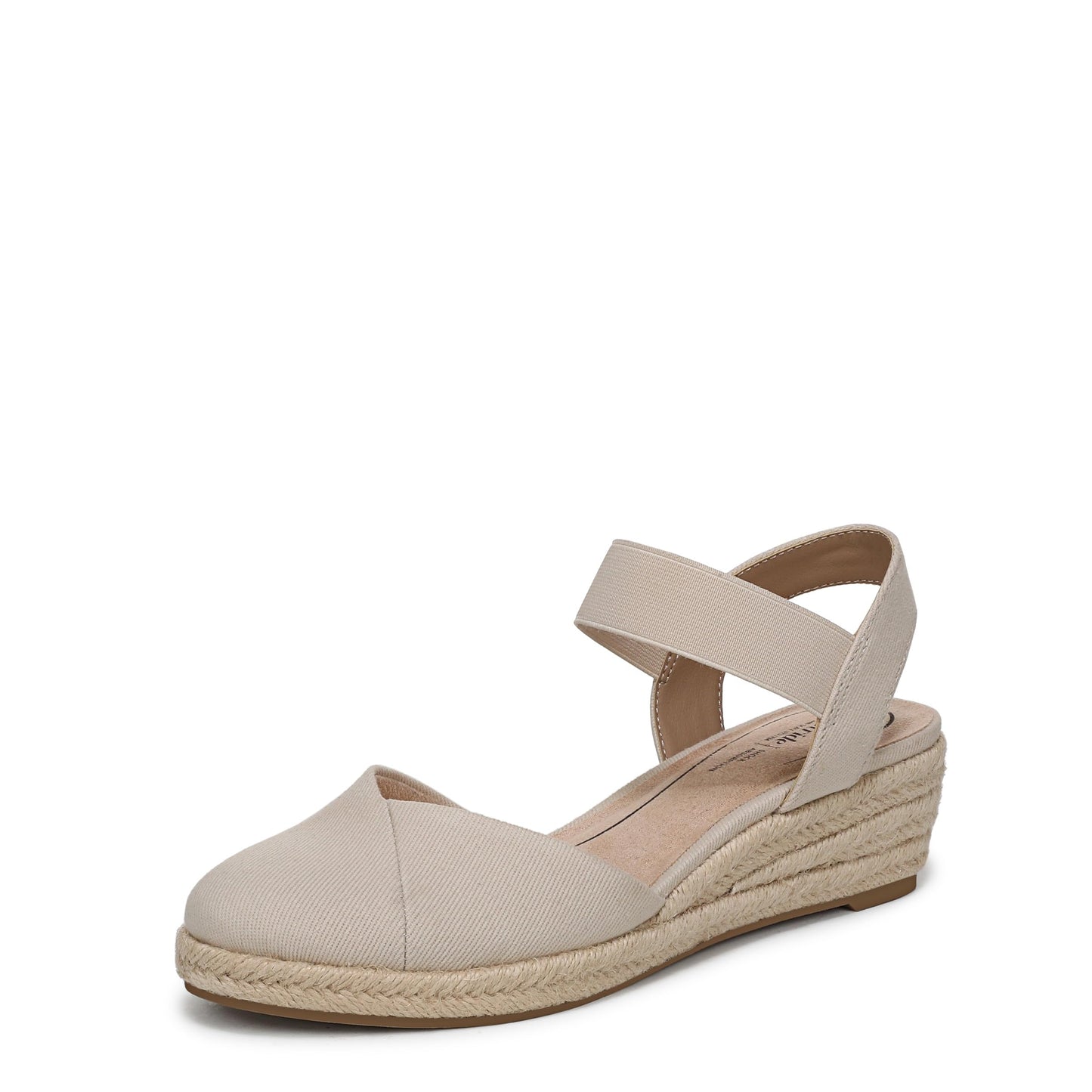 LifeStride Womens Kimmie Wedge Espadrilles Almond Milk 9.5 W