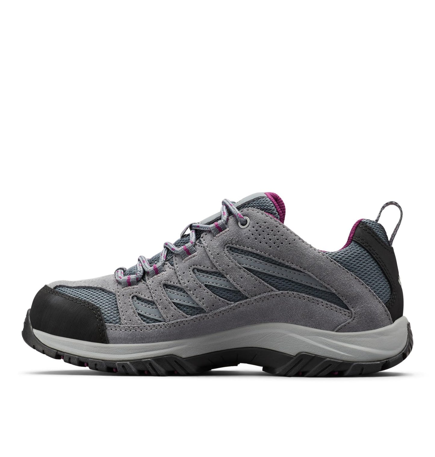 Columbia Womens Crestwood Waterproof, Graphite/Wild Iris, 8.5