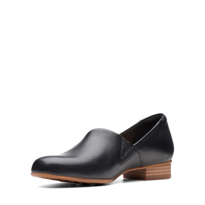 Clarks Women's Juliet Palm Loafer, Black Leather, 5 M US
