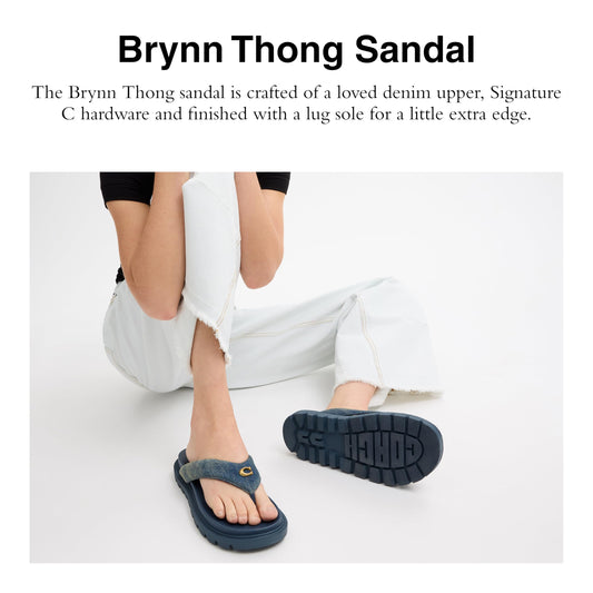 COACH Brynn Loved Denim Thong Sandal
