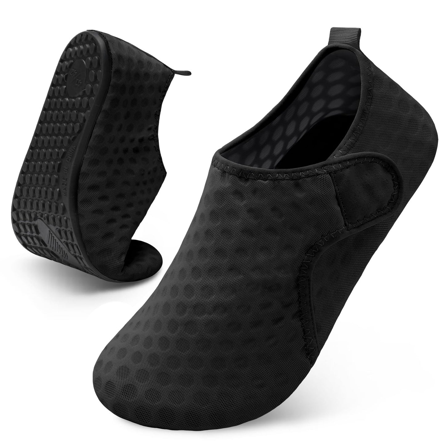 Men's Water Shoes Barefoot Slipper Socks for Men Wide Swim Beach Sand Socks Mens Gardening Earthing Shoes Fishing Dive Wet Shoes Size Black