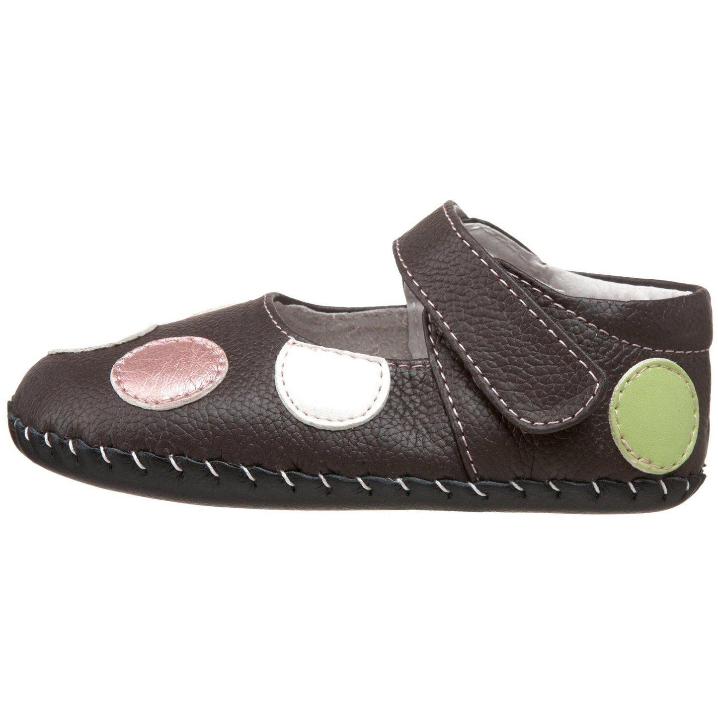 pediped Originals Giselle Mary Jane Crib Shoe (Infant),Chocolate Brown,Small (6-12 Months)
