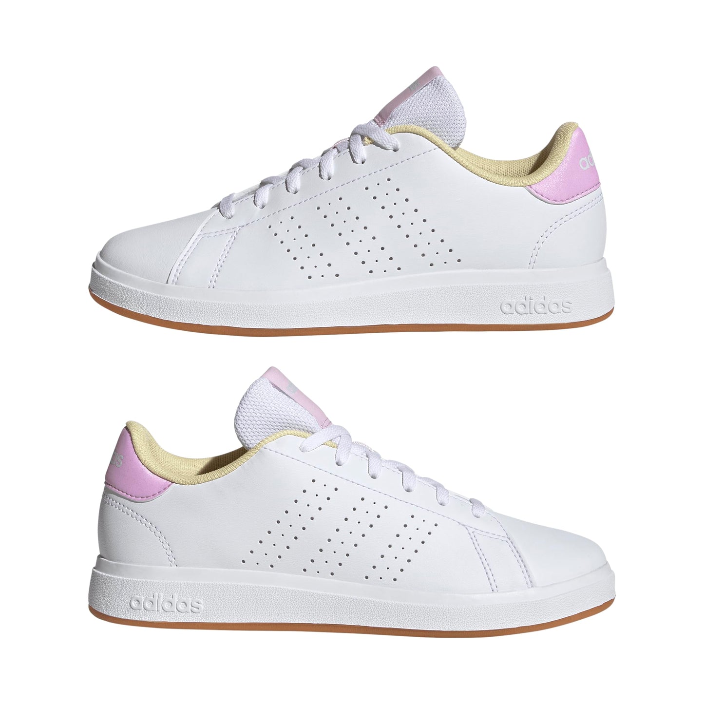 Adidas Unisex-Kids Advantage Base 2.0 Sportswear, White/Bliss Lilac/Clear Pink, 3