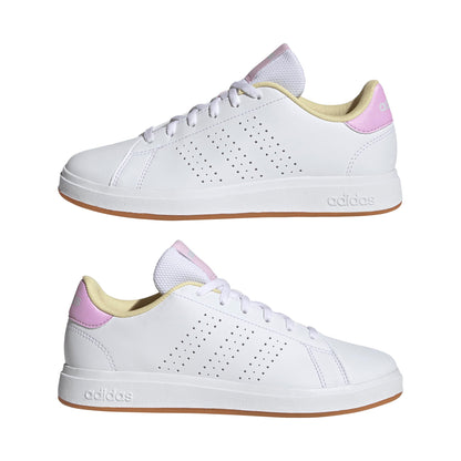 Adidas Unisex-Kids Advantage Base 2.0 Sportswear, White/Bliss Lilac/Clear Pink, 3