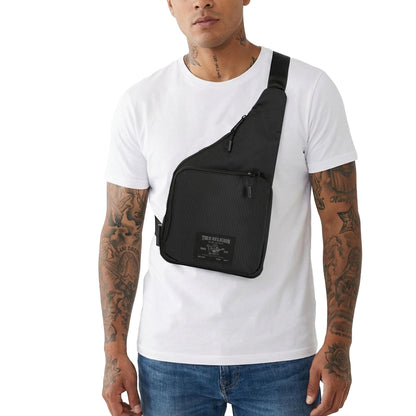 True Religion Crossbody Bag Men - Anti Theft Shoulder Sling, Zipper Phone