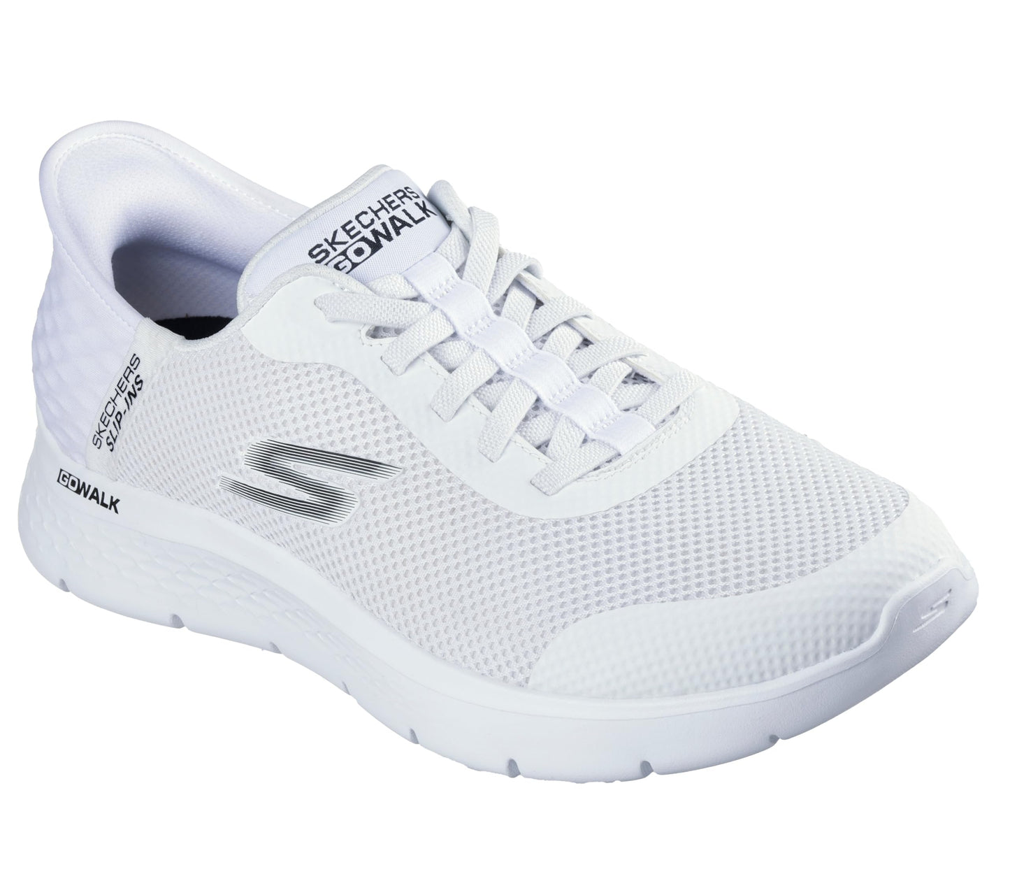 Skechers Men's Hands Free Slip-ins: Go Walk Flex Hands Up Sneaker, White, 9