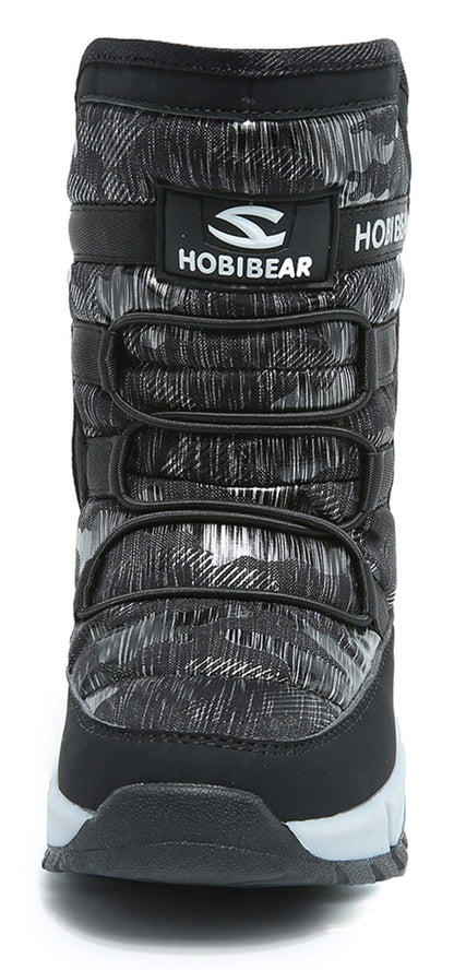 GUBARUN Boys Snow Boots Kids Outdoor Warm Shoes Waterproof (Black1, 7)