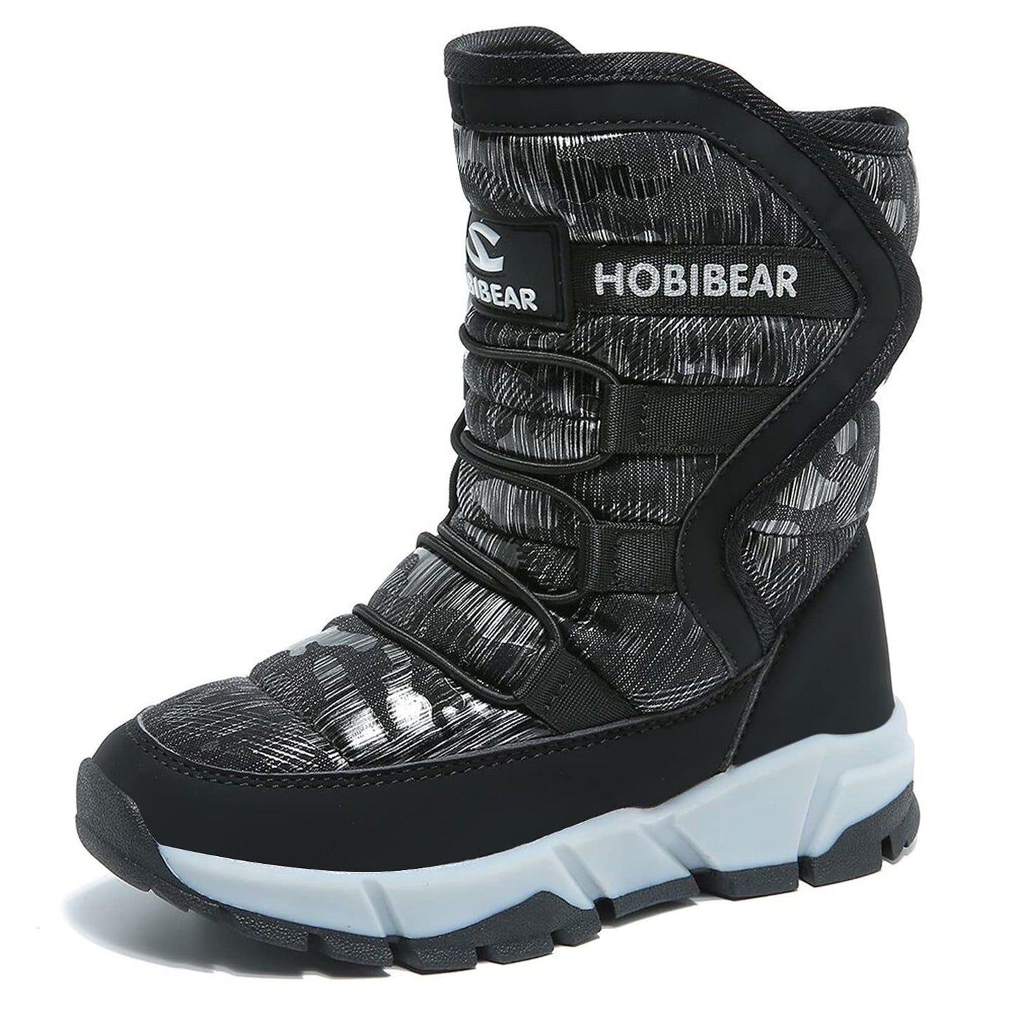 GUBARUN Boys Snow Boots Kids Outdoor Warm Shoes Waterproof (Black1, 7)