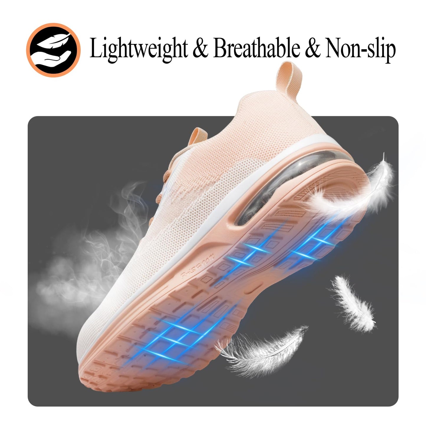 LANSNBO Steel Toe Shoes for Women Comfortable Work Sneakers (Pink-7)