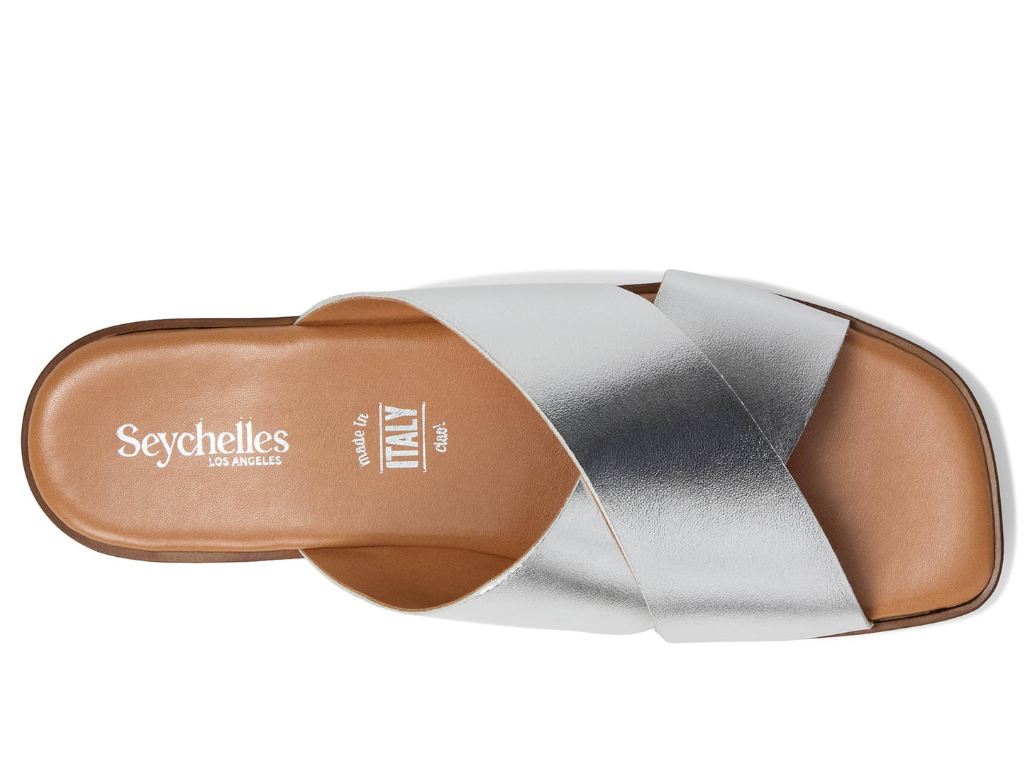 Seychelles Chai Metallic Leather Sandal - Sandals for Women - Lightweight Plastic Outsole - Criss Cross Design Silver 8.5 M