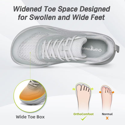 Women's Orthopedic Diabetic Wide Tennis Shoes: Comfortable Plantar Fasciitis Arch Support Orthotic Flat Feet Walking Shoes, Casual Neuropathy Outdoor Cycling Sports Tennis Sneakers Gray Size 10