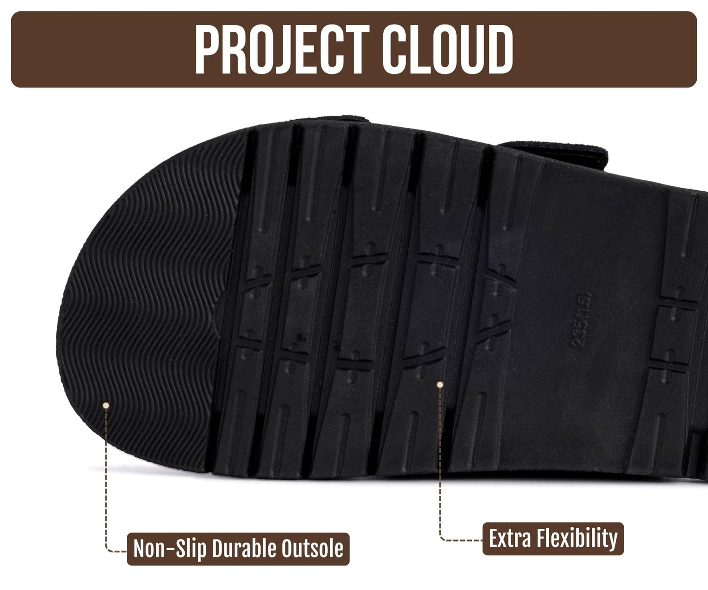 Project Cloud Sandals for Women - Trendy Sandals for Women 2026 with Adjustable Straps - Plush and Soft Insole Womens Slides - Non Slip Outsole Slides (Sharl-2, BLKSDE,8.5M)