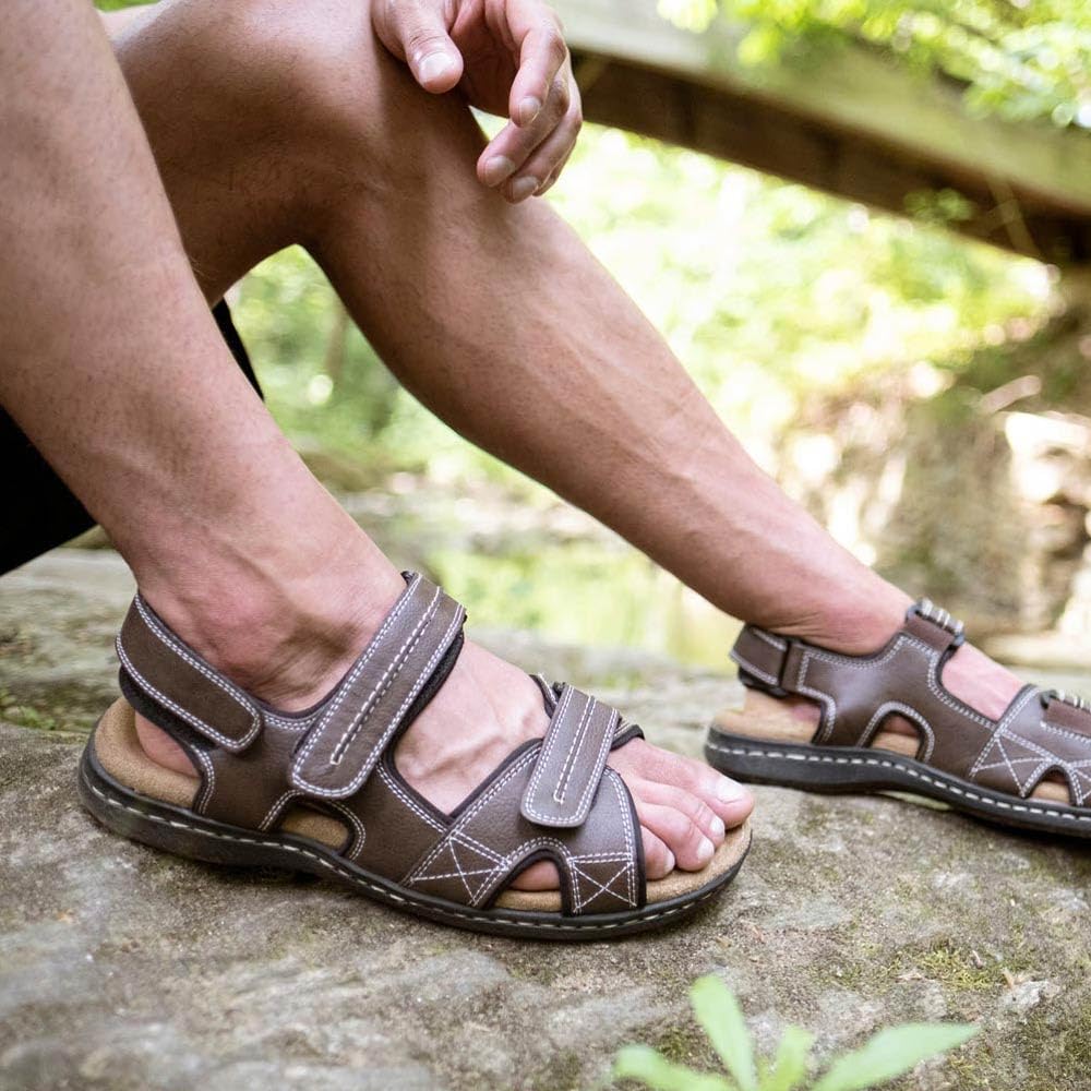 Dockers Mens Newpage Outdoor Sport Sandal Memory Foam, Briar, 13 W