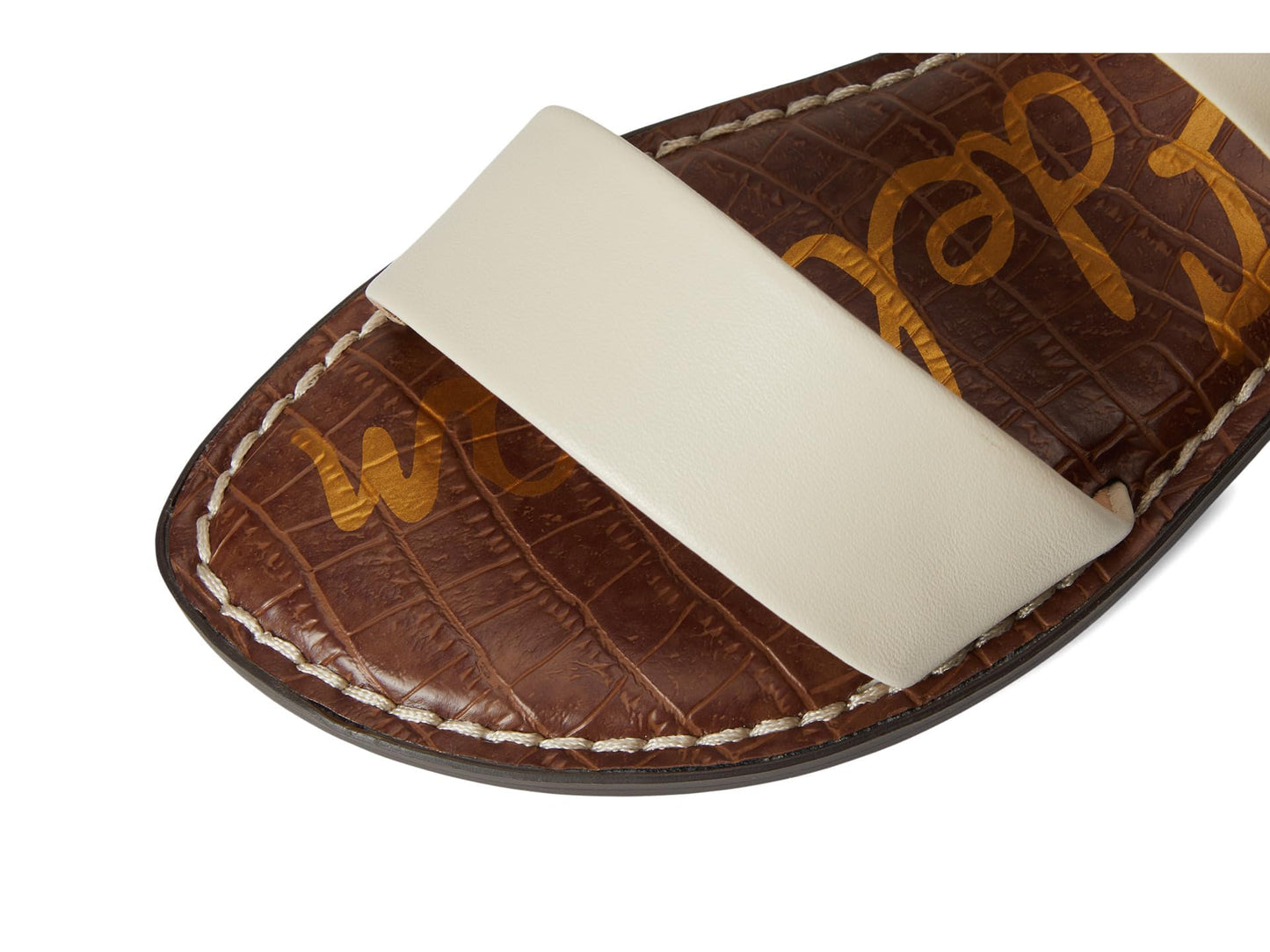 Sam Edelman Women's Gala Flat Sandal, Modern Ivory Leather, 9