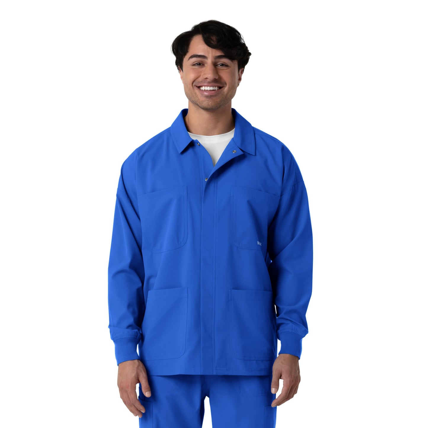 WINK Nurtur Men’s Scrub Shirt Jacket, Royal, 4XL