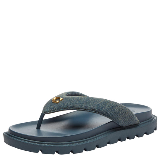 COACH Brynn Loved Denim Thong Sandal