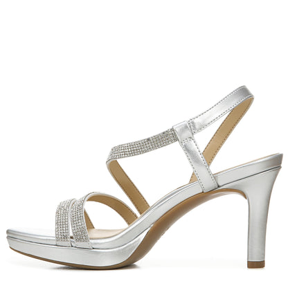 Naturalizer Women's Brenta Heeled Sandal Silver 11 W