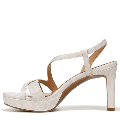 Naturalizer Women's Abby Heeled Sandal Beige Snake 6.5 W