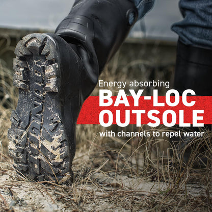 DUNLOP Chesapeake Rubber Boots with Steel Toe for Men & Women – PVC - Waterproof Work boots - Lightweight Garden, Rain & Fishing Boots - Safety boots with Wide Calf – Black – Size 3–15