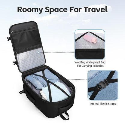 RealCool 15.6" Laptop Travel Backpack, TSA Flight Approved Carry On Daypack