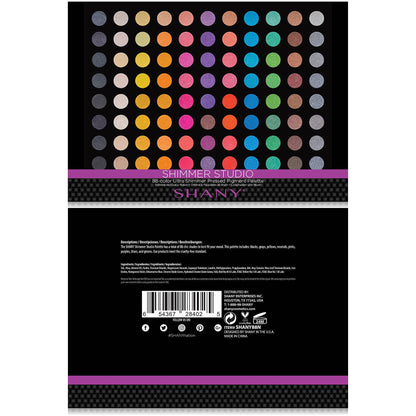 SHANY SHIMMER STUDIO Eye shadow Palette, Matte,Shimmer and Metallic Eye Makeup, Studio Colors for Smoky Eyes and Natural Look
