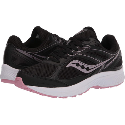Saucony Women's Cohesion 14 Running Shoe, Black/Pink, 6 Wide