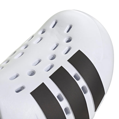 adidas Unisex-Adult Adilette Clog, White/Black/White, 13