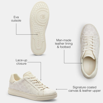 High Line Signature Coated Canvas Sneaker Off-White