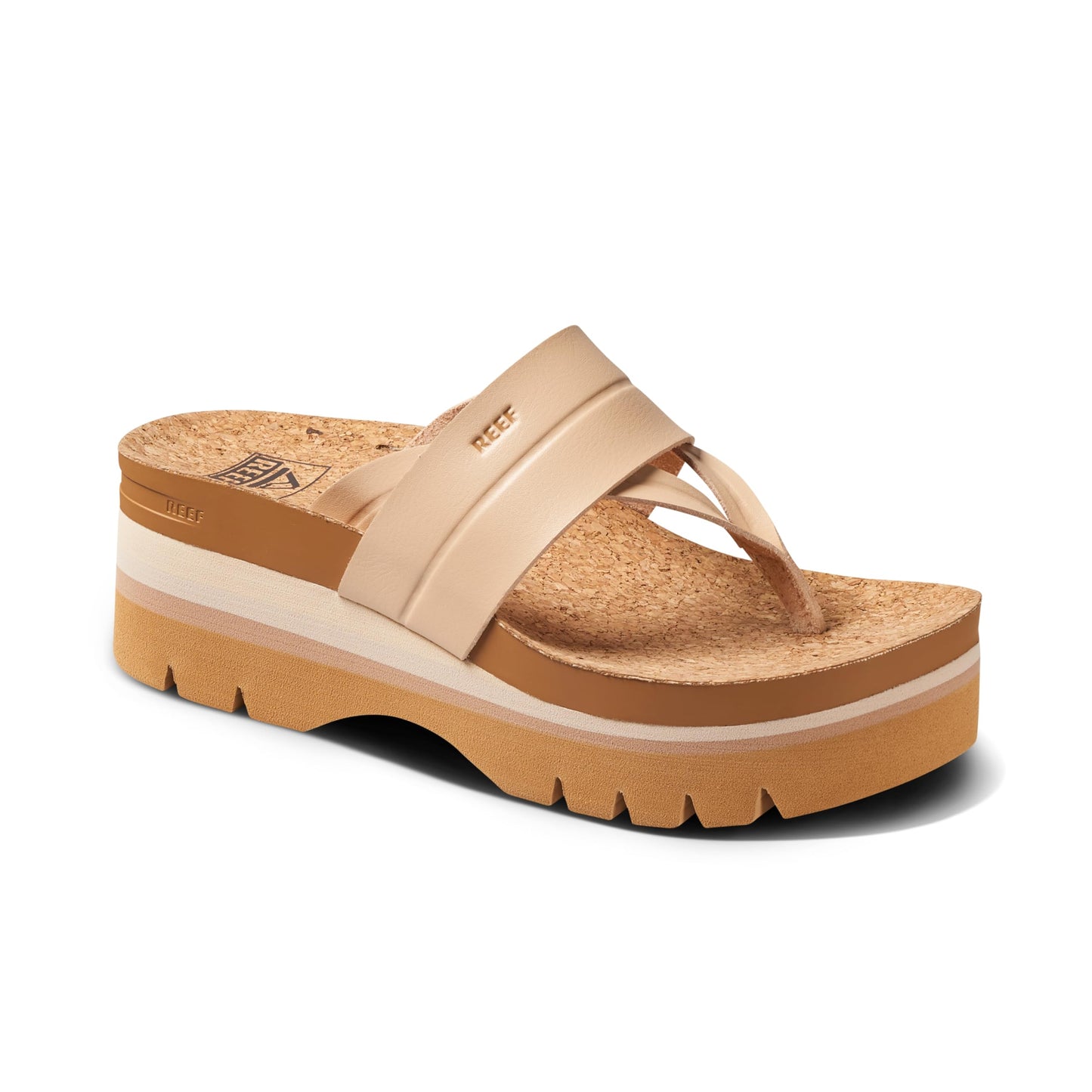 Reef Vista Higher Savanah Womens Fashion Platform Sandal, Soft Cushion Footbed, Arch Support, Seashell, 9.5