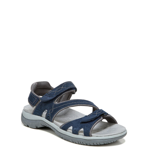 Dr. Scholl's Shoes Women's Adelle Sporty Adjustable Footbed Sandal,Elegant Navy Suede,9